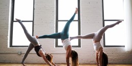 Ladies doing gymnastics stretching